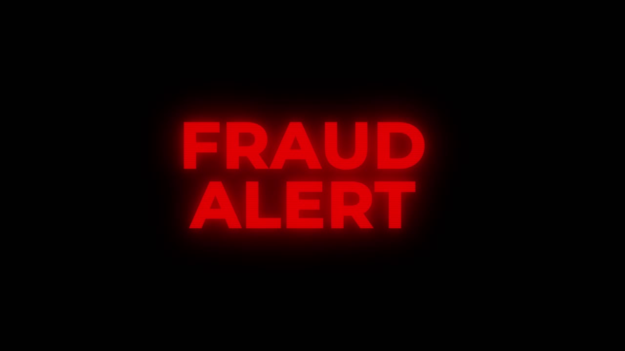 Fraud alert red warning error alert computer virus alert hacking message glitch security breach