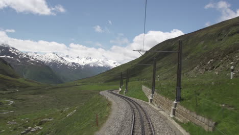 travelling on train in switzerland glacier express