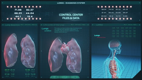 lungs diagnostic system futuristic hud