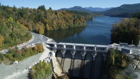 4k aerial footage of a dam