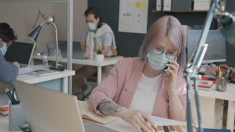 remote office workers on a call