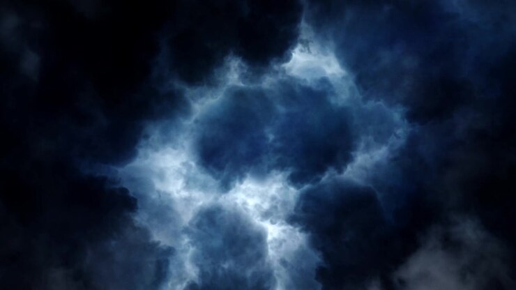 entrando nel temporale che si stava svolgendo negli oscuri cumulonembi del cielo