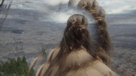 well-groomed man looks towards colombia, with artistic light effects enhancing the image