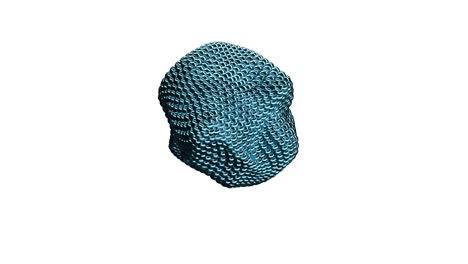 metamorfosis turquesa de la forma amorfa de la esfera, animación abstracta de la forma futura sin costuras