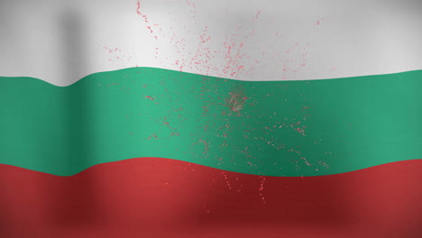 animation of fireworks exploding over flag of bulgaria