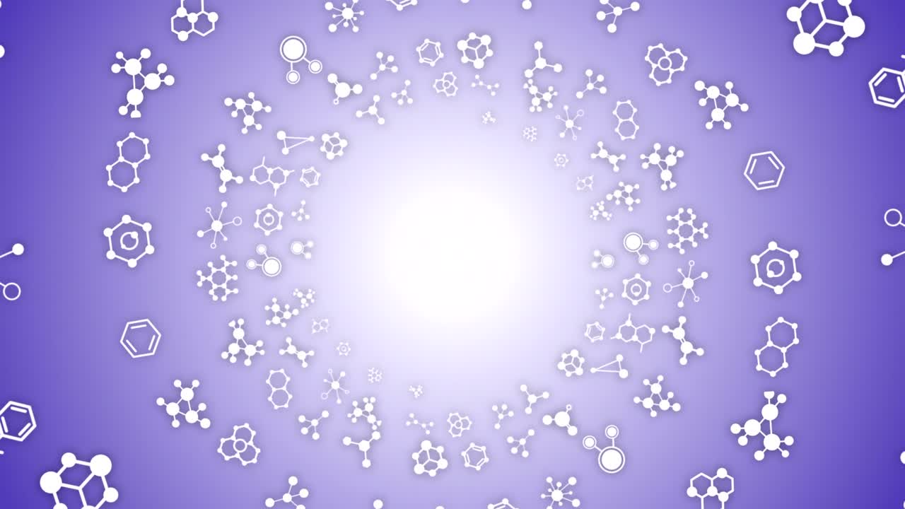 화학, 분자 애니메이션, 배경, 렌더링, 루프, 알파 채널