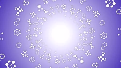 chemistry, molecules animation, background, rendering, loop, with alpha channel
