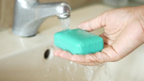 washing hands with soap