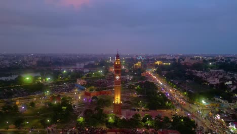 la tour de l'horloge d'husainabad et bada imambara architecture indienne vue depuis un drone