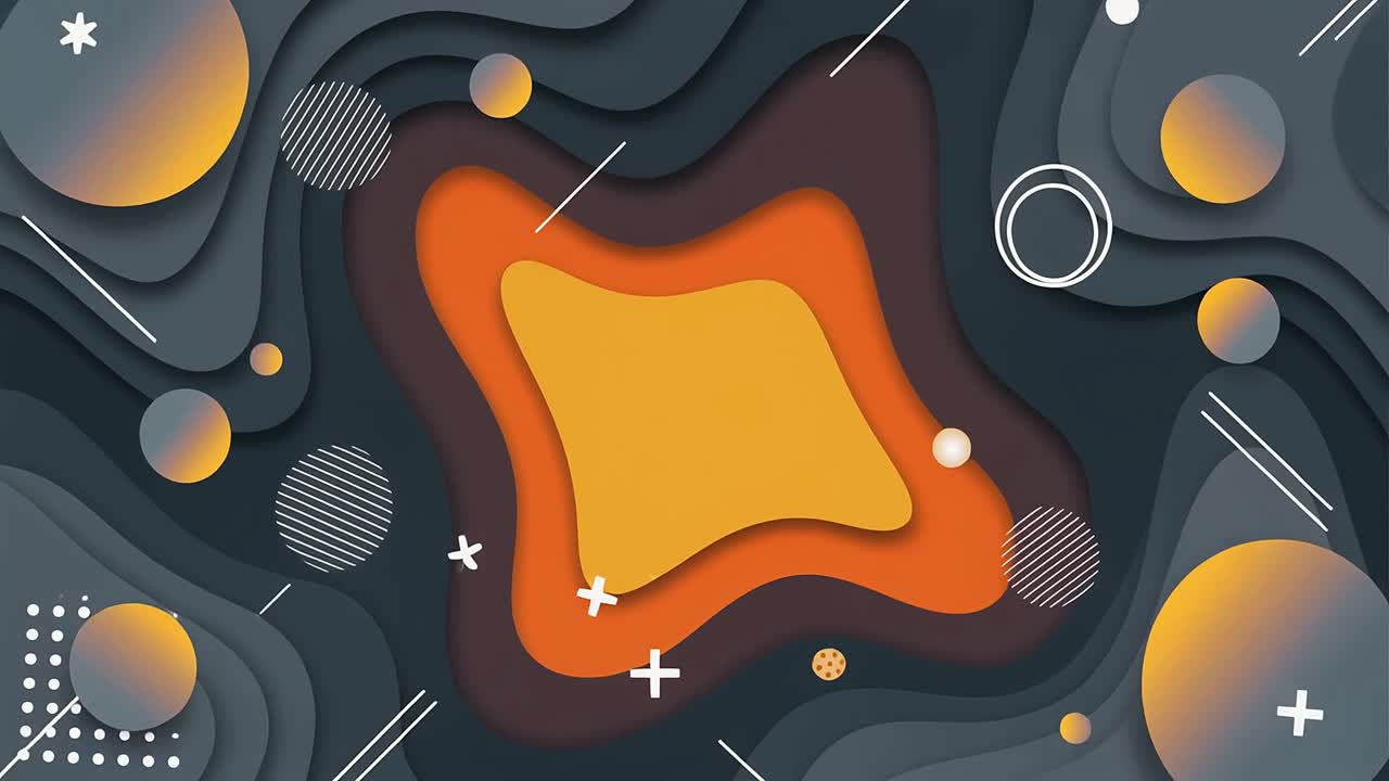 Modern Abstract Animation with Wavy Layers and Geometric Elements