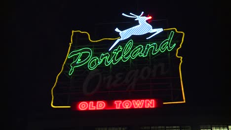 white stag red nose portland oregon sign