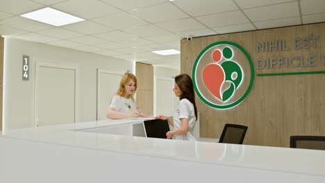 hospital reception and corridor