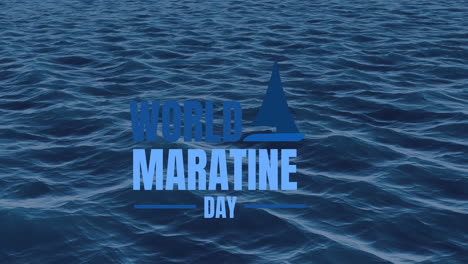 Animation-of-world-maritime-day-text-and-icons-over-sea