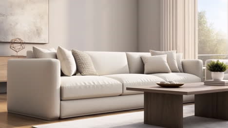 modern living room interior with white sofa