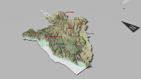 3d terrain map burundi