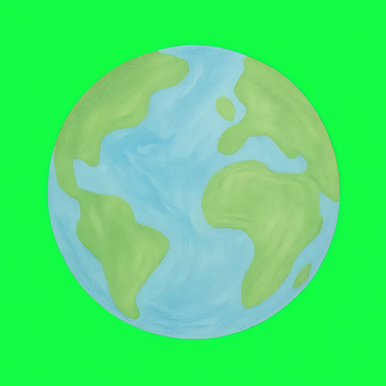 Earth illustration with textured style animation isolated asset, transparent 4K video, alpha