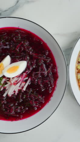 russian soups: okroshka and borscht