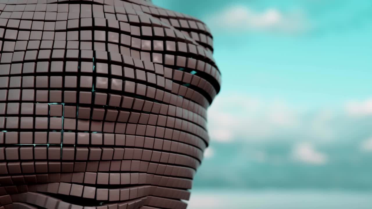 cubos abstractos metálicos.