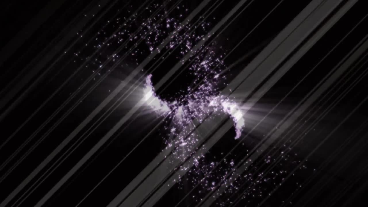 검은 바탕에 움직이고 폭발하는  ⁇ 별의 디지털 애니메이션