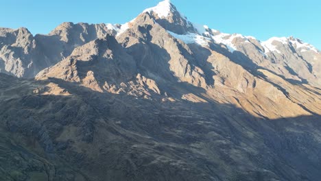 flying view of the mountains, snow-capped la veronica, sacred valley, cusco