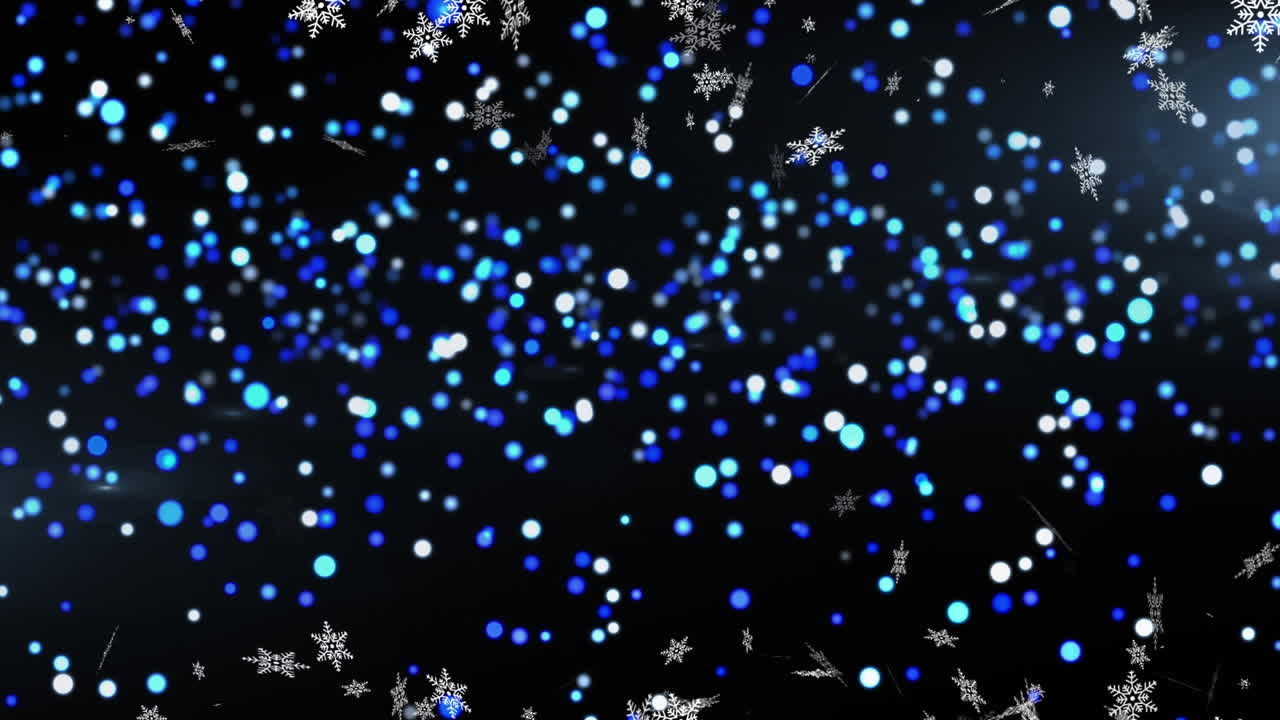 검은 바탕에 떠다니는 빛의 파란 반점에 대한 눈송이 아이콘