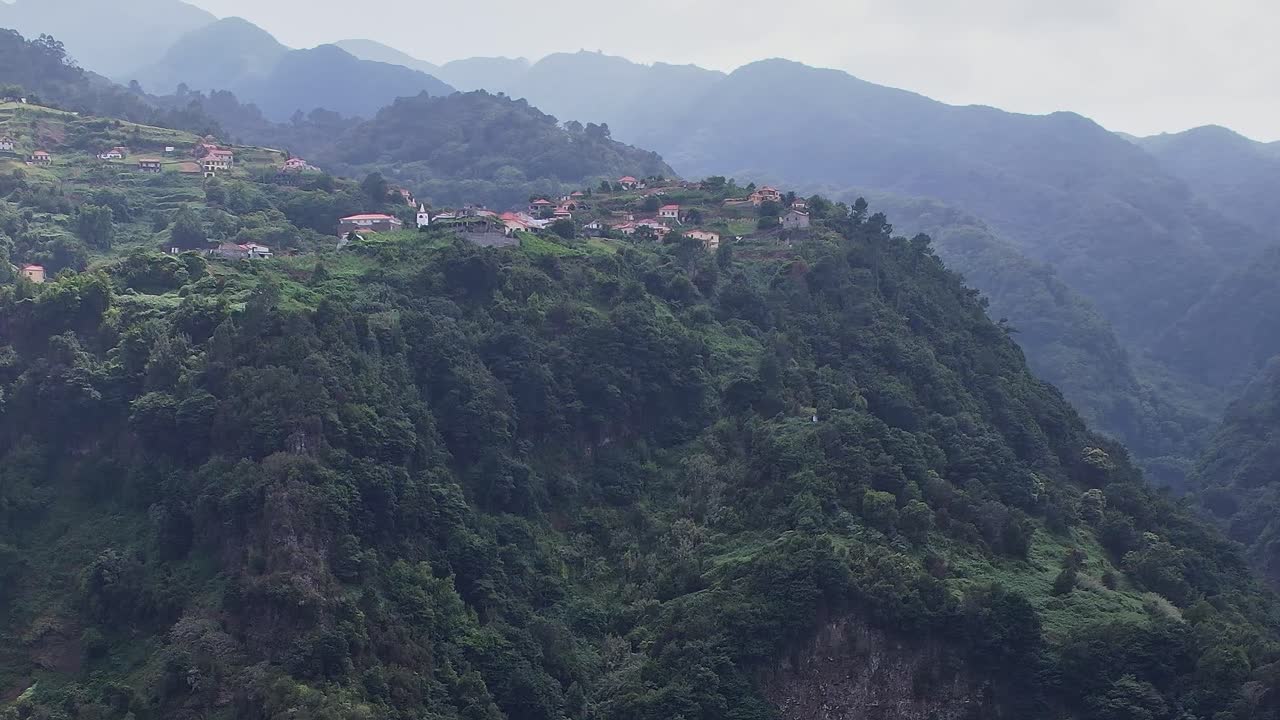 Stunning aerial view of Madeira's lush landscape and terraced farms