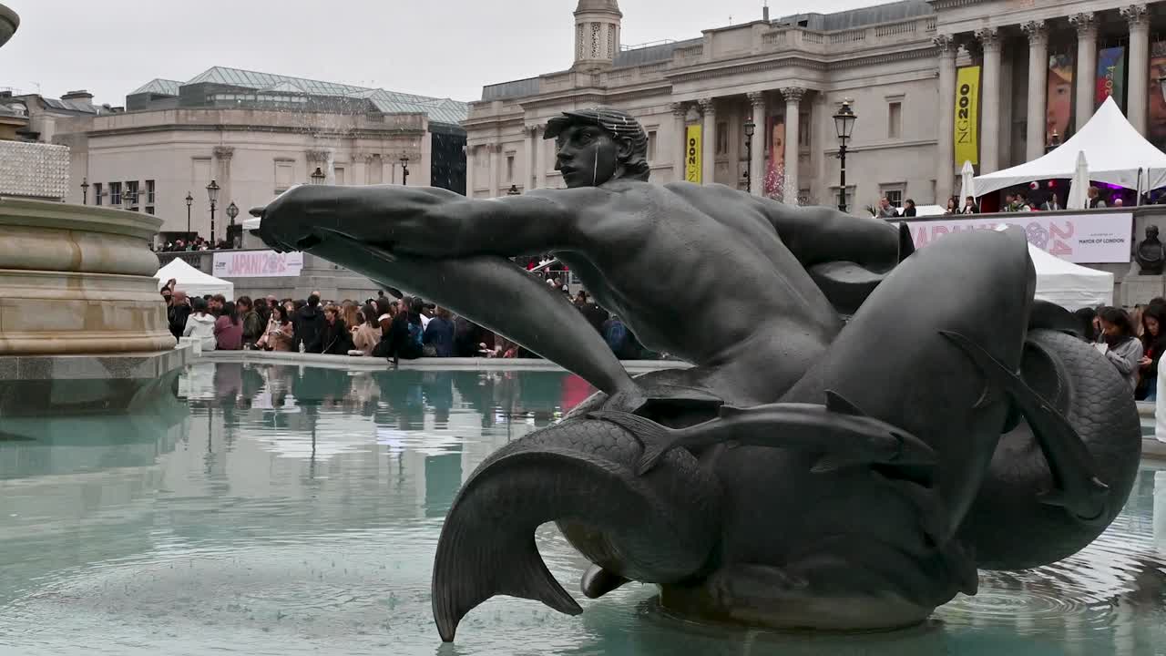 The Fountain of Trafaglar within Trafalgar Square