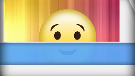 Animation-of-winking-emoji-icon-over-moving-panels