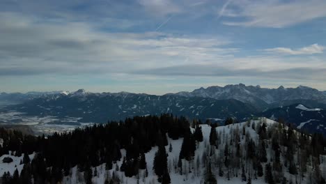 aerial view of the austrian alps