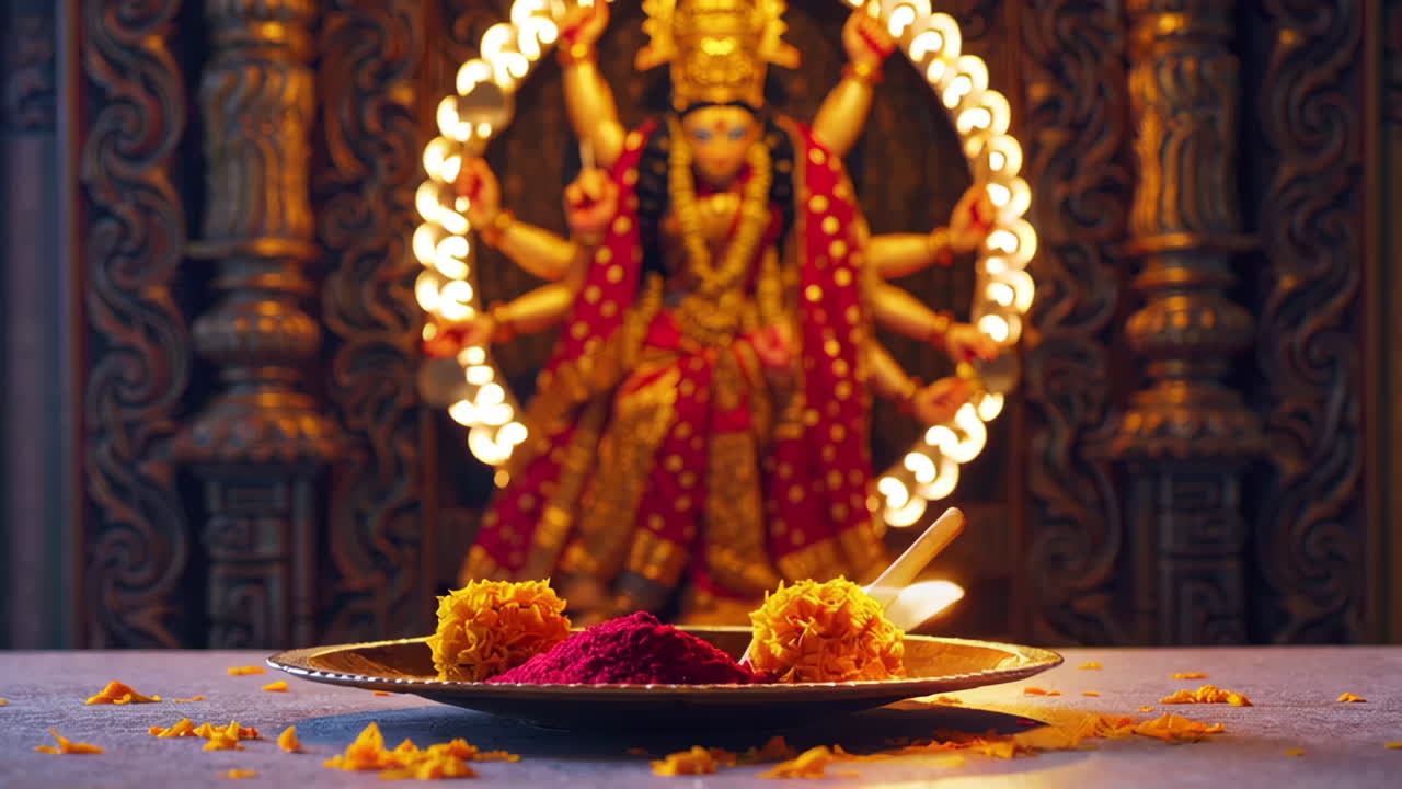 Hindu Prayer Offering to Goddess