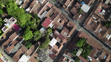 Top-round-shot-of-Cali-city,-Colombia,-South-America