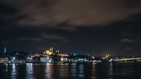 golden horn bay in night time