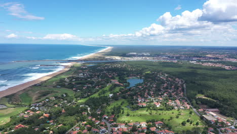 campo de golf costero a lo largo del océano atlántico bosque de pinos anglet