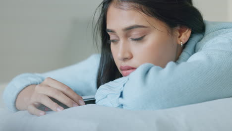 Phone,-stress-and-bad-news-with-woman-texting