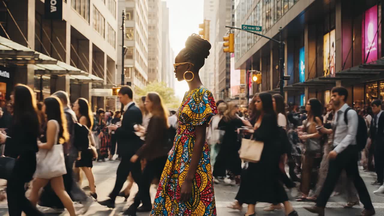 NYC Sokak Manzarası İçinde Şık Kadın