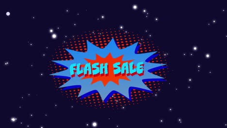 flash sale graphic in blue explosion on blue background