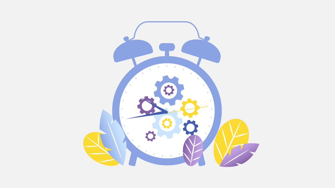 графическая концепция движущегося будильника.