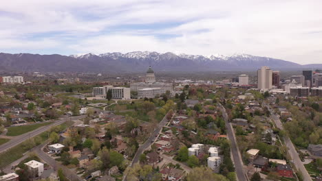 4k wide orbit shot of utah state capitol in salt lake city