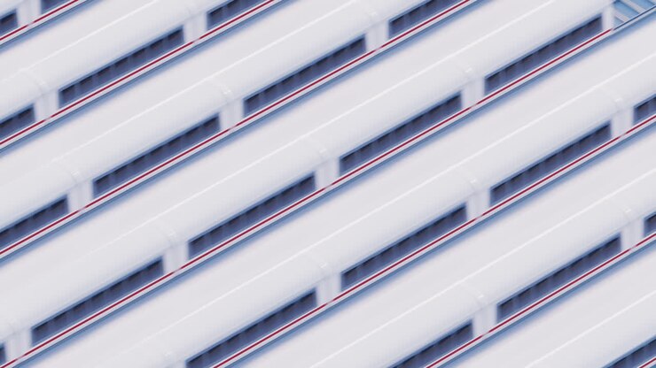 White high speed railway bullet train, 3d rendering.