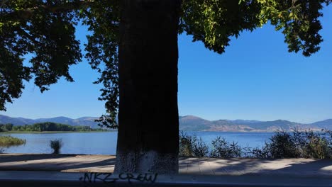 lake orestiada kastoria greece nature outdoor drive by view macedonia natural basin