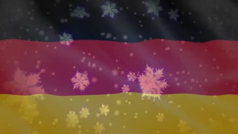 Bandera-De-Alemania-Y-Copos-De-Nieve