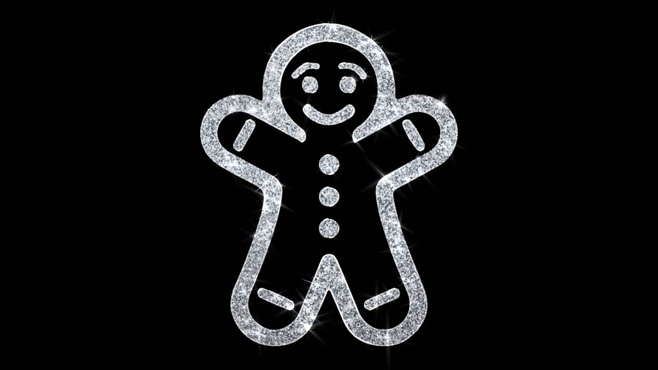Sparkling Silver Gingerbread Man