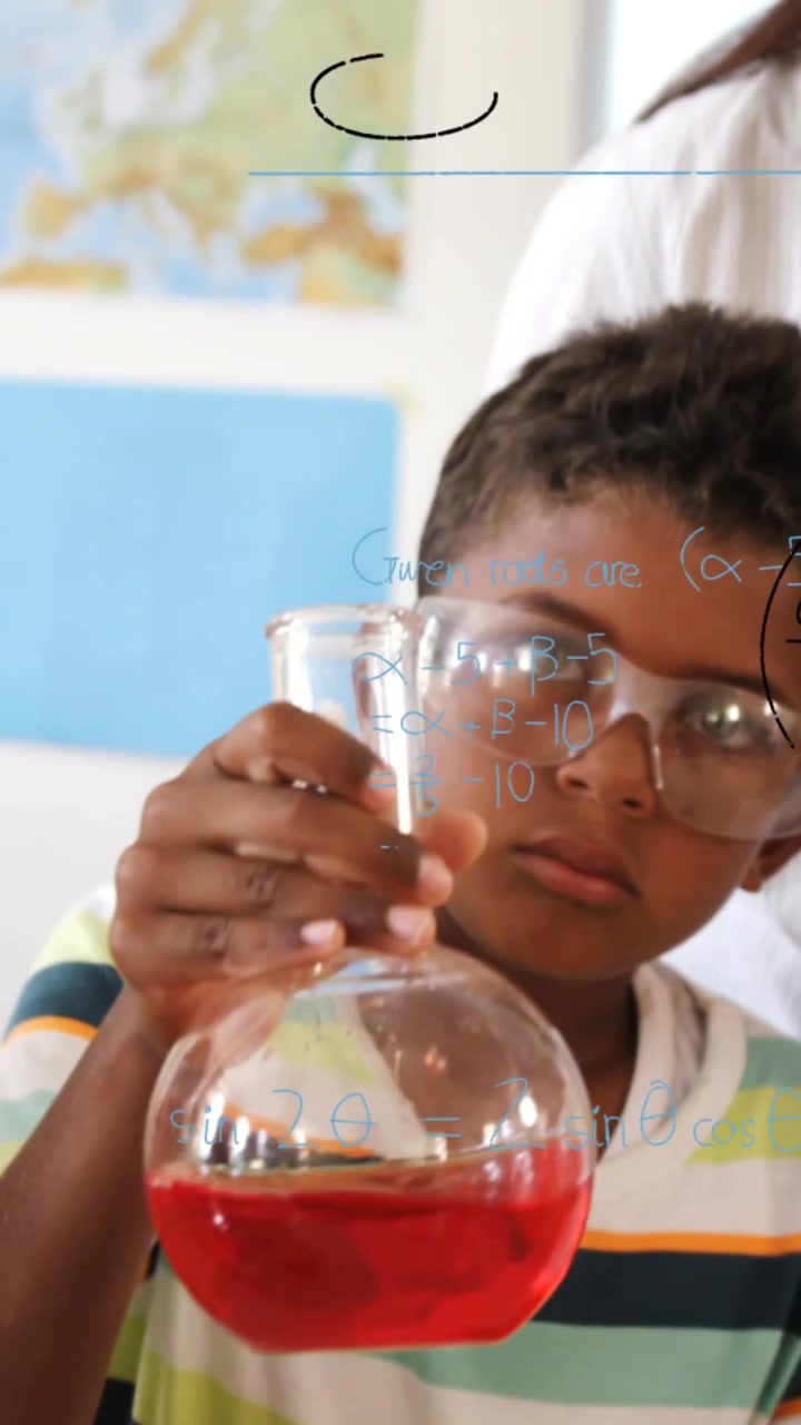 Animation of mathematical formulae over pupils and teacher