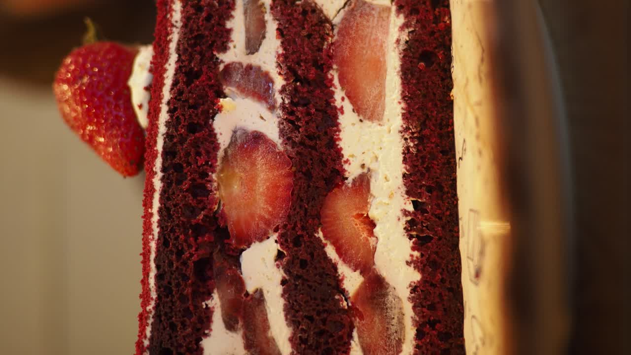 Red Velvet Cake with Strawberries