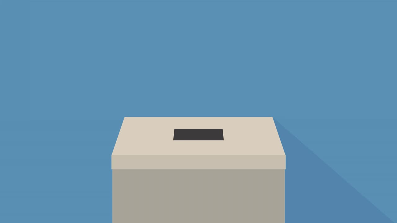 papel de votación que entra en la urna de votación, el concepto de democracia bucle