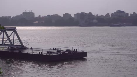 people float on the port river to travel