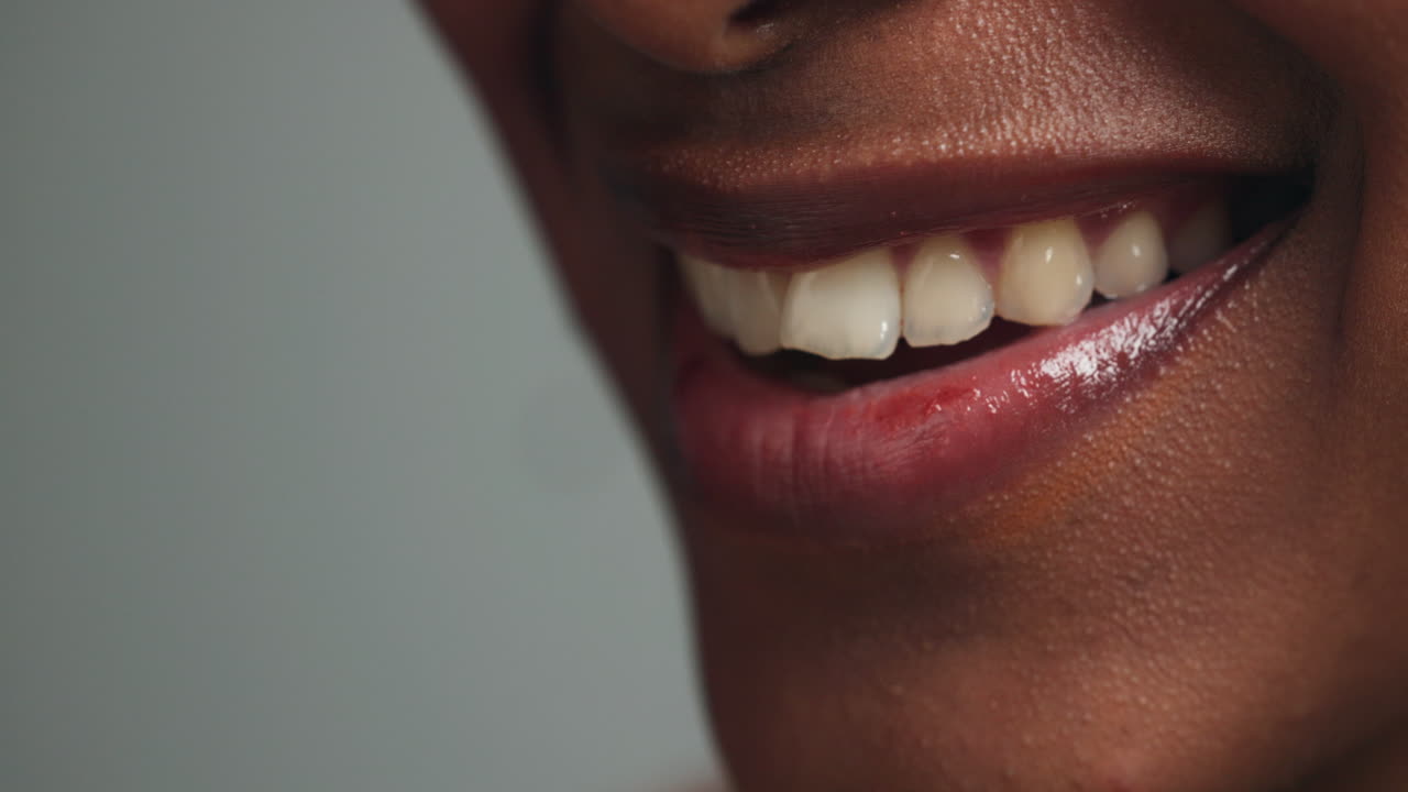 Smiling Woman's Mouth Close-Up
