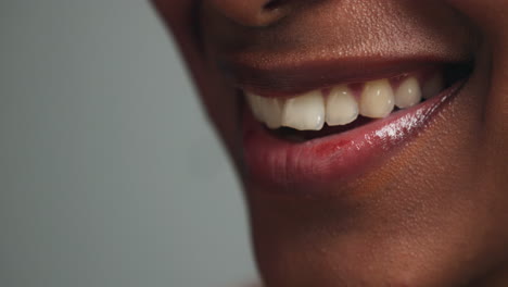 smiling woman's mouth close-up