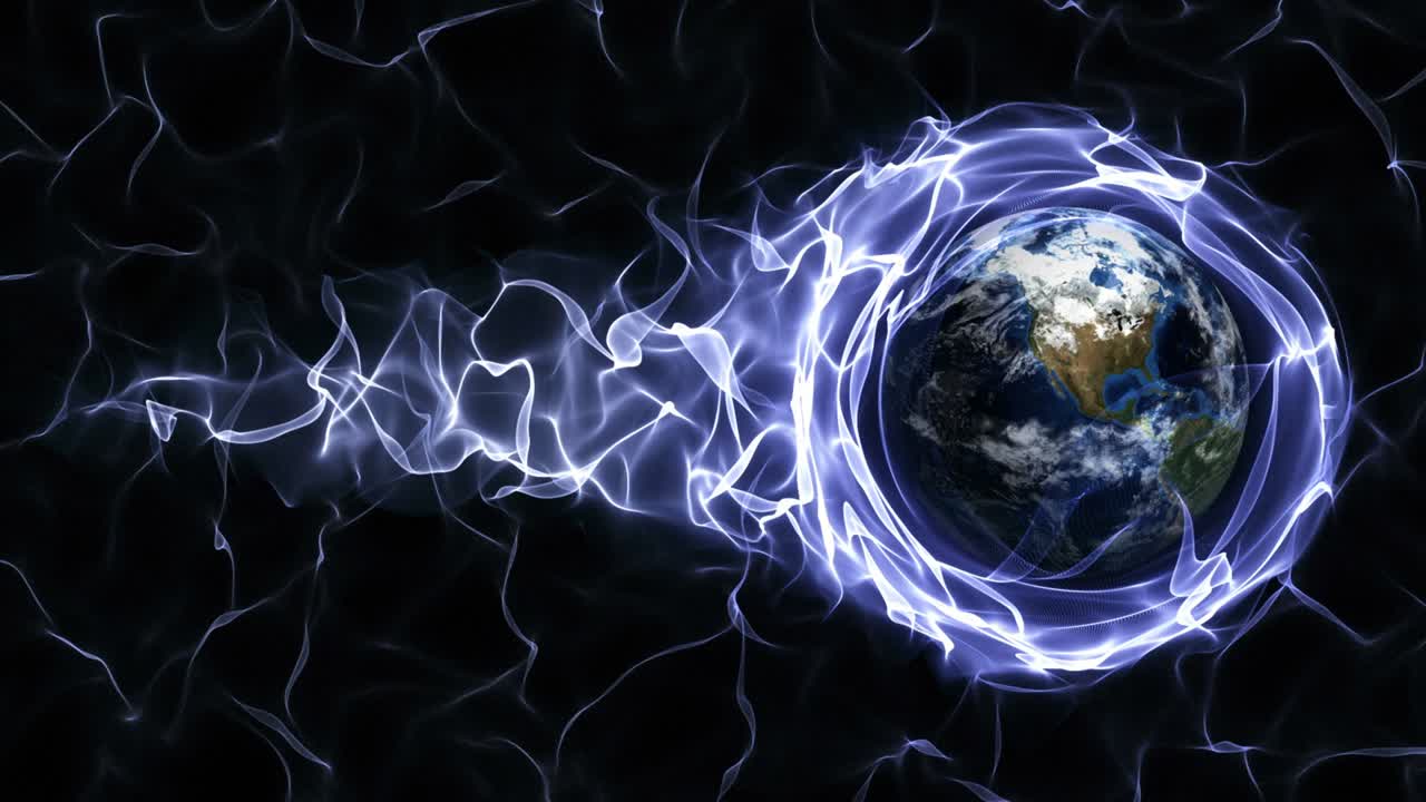 fondo de anillo y fibras de la tierra, bucle, 4k