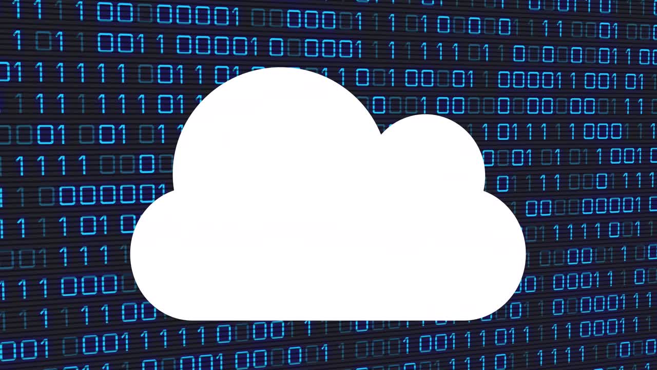 animación del icono de la nube a través de la codificación binaria